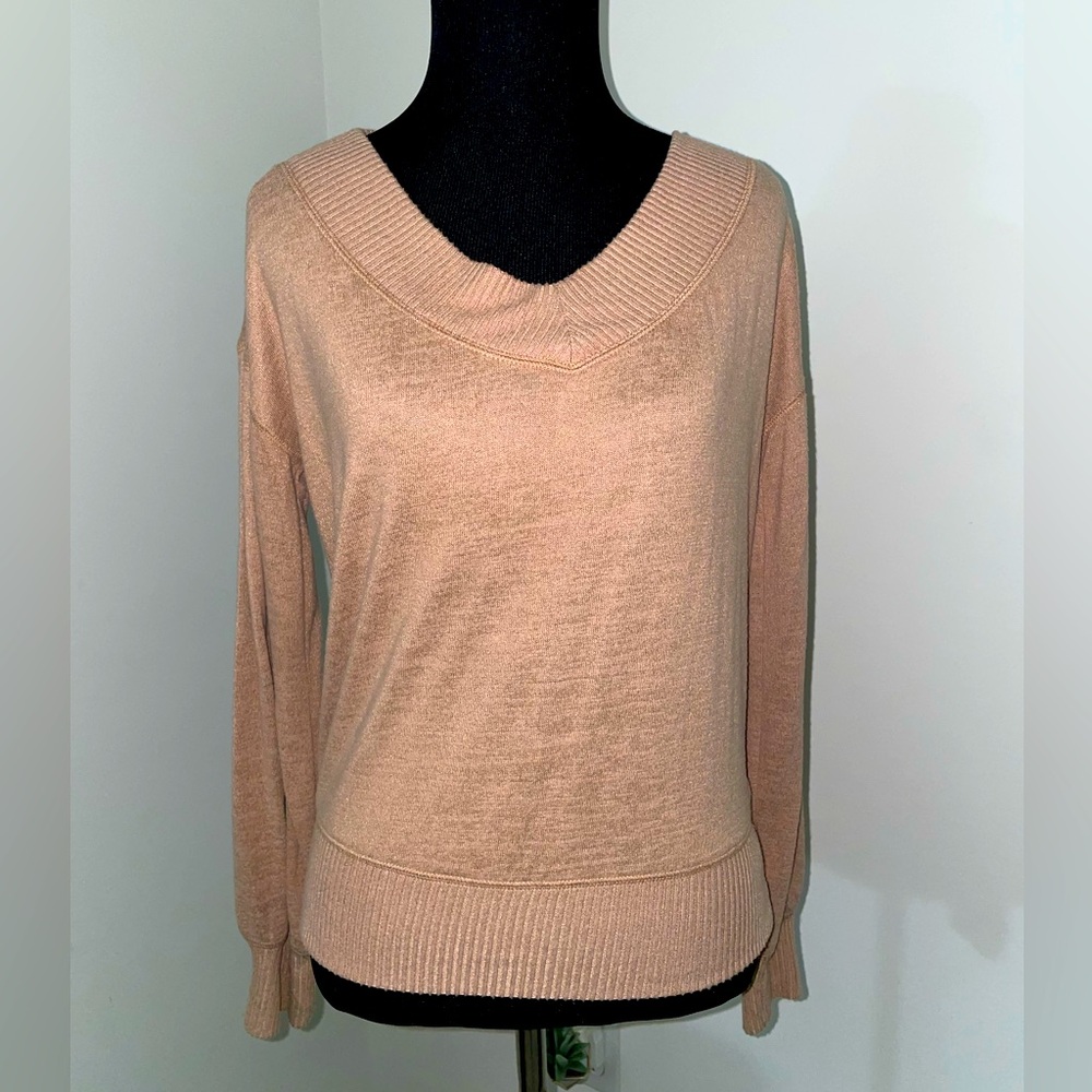 Abercrombie and Fitch boat neck thin sweater in brown, size  small.